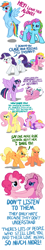 Size: 500x2768 | Tagged: safe, artist:anscathmarcach, edit, character:applejack, character:applejack (g1), character:fluttershy, character:fluttershy (g3), character:pinkie pie, character:pinkie pie (g3), character:rainbow dash, character:rainbow dash (g3), character:rarity, character:rarity (g3), character:twilight sparkle, character:twilight sparkle (alicorn), species:alicorn, species:pony, g1, g3, angry, bully, bullying, cheering up, comforting, comic, crying, fluttershy (g3), mane six, mouthpiece, wings