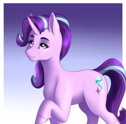 Size: 2843x2800 | Tagged: safe, artist:fairdahlia, character:starlight glimmer, species:pony, species:unicorn, backwards cutie mark, cute, female, glimmerbetes, horn, mare, smiling, solo