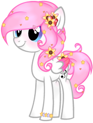 Size: 935x1231 | Tagged: safe, artist:angelamusic13, oc, oc only, oc:angela music, species:pegasus, species:pony, bracelet, female, filly, flower, flower in hair, jewelry, simple background, solo, teenager, transparent background, two toned wings