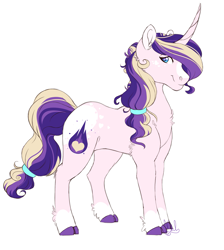Size: 1915x2138 | Tagged: safe, artist:mah521, oc, oc:nova andromeda, parent:princess cadance, parent:shining armor, parents:shiningcadance, species:pony, species:unicorn, cloven hooves, curved horn, female, mare, offspring, simple background, solo, white background