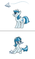 Size: 1974x3312 | Tagged: safe, artist:kovoranu, oc, oc only, species:earth pony, species:pony, biting, comic, female, mare, paper airplane, ponified, roskomnadzor, simple background, solo, tail wag, telegram (software), white background