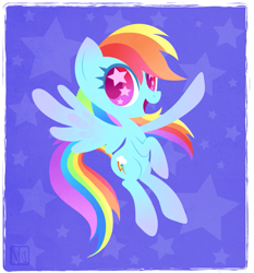 Size: 731x786 | Tagged: safe, artist:disfiguredstick, character:rainbow dash, species:pegasus, species:pony, backwards cutie mark, female, mare, solo, starry eyes, wingding eyes