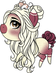 Size: 785x1018 | Tagged: safe, artist:sweethearttarot, oc, oc only, chibi, freckles, hair bun, mouse, rat, simple background, solo, transparent background