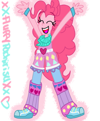 Size: 1024x1229 | Tagged: safe, artist:xxfluffypachirisuxx, character:pinkie pie, episode:life is a runway, g4, my little pony: equestria girls, my little pony:equestria girls, clothing, female, shoes, simple background, sneakers, solo, transparent background