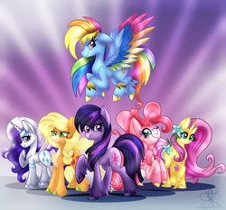 Size: 1500x1400 | Tagged: safe, artist:xxmelody-scribblexx, character:applejack, character:fluttershy, character:pinkie pie, character:rainbow dash, character:rarity, character:twilight sparkle, species:earth pony, species:pegasus, species:pony, species:unicorn, g5 leak, leak, applejack (g5), colored wings, earth pony twilight, fluttershy (g5), mane six, mane six (g5 leak), multicolored wings, pegasus pinkie pie, pinkie pie (g5), race swap, rainbow dash (g5), rainbow wings, raised hoof, rarity (g5), twilight sparkle (g5), unicorn fluttershy