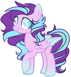 Size: 1224x1320 | Tagged: safe, artist:angelamusic13, character:starlight glimmer, oc, oc:snowdrop, species:pegasus, species:pony, colored wings, cute, female, fusion, mare, not starlight glimmer, simple background, smiling, solo, transparent background