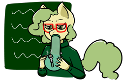 Size: 2300x1500 | Tagged: safe, artist:kiwiscribbles, oc, oc only, oc:kiwi scribbles, species:anthro, bong, drugs, female, glasses, marijuana, simple background, solo, transparent background