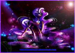 Size: 4092x2893 | Tagged: safe, artist:minamikoboyasy, character:nightmare rarity, character:rarity, species:pony, species:unicorn, female, mare, raised hoof, solo