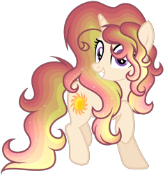 Size: 1732x1828 | Tagged: safe, artist:xxmelody-scribblexx, oc, oc:morning star, parent:princess celestia, parent:sunset shimmer, parents:sunsestia, species:pony, species:unicorn, female, magical lesbian spawn, mare, offspring, simple background, solo, transparent background
