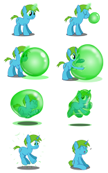Size: 4500x7200 | Tagged: safe, artist:bladedragoon7575, oc, oc:balance blade, species:pony, species:unicorn, absurd resolution, blowing bubbles, bubble, floating, glowing horn, happy, in bubble, magic, magic bubble, sequence, simple background, telekinesis, transparent background