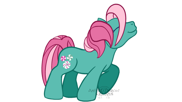 Size: 600x338 | Tagged: safe, artist:anscathmarcach, character:minty, species:earth pony, species:pony, g3, animated, cute, dancing, female, frame by frame, hair flip, mare, mintabetes, simple background, solo, white background