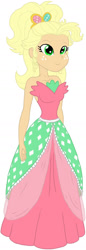 Size: 524x1525 | Tagged: safe, artist:haleyc4629, character:applejack, episode:simple ways, g4, my little pony: friendship is magic, my little pony:equestria girls, applejewel, beautiful, clothing, colored, colored sketch, digital art, dress, female, simple background, solo, white background