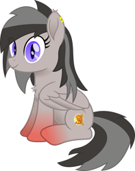 Size: 1592x2019 | Tagged: safe, artist:peahead, oc, oc only, oc:fire attack, species:bat pony, species:pegasus, species:pony, my little pony: the movie (2017), batasus, blue eyes, chest fluff, ear fluff, ear piercing, female, looking at you, mare, movie accurate, piercing, simple background, sitting, smiling, solo, transparent background, vector
