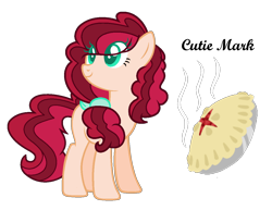 Size: 1182x913 | Tagged: safe, artist:crystalponyart7669, oc, oc:cinnamon pie, parent:cherry jubilee, parent:pinkie pie, parents:cherrypie, species:earth pony, species:pony, colored pupils, cutie mark, female, magical lesbian spawn, mare, offspring, simple background, solo, transparent background