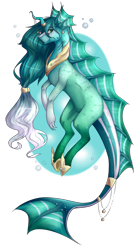 Size: 1705x3037 | Tagged: safe, artist:lastaimin, oc, oc only, species:pony, augmented horn, digital art, female, fish tail, original species, simple background, solo, transparent background