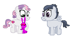 Size: 462x244 | Tagged: safe, artist:drypony198, character:rumble, character:sweetie belle, oc, oc:rosie bunny, sweetiemom