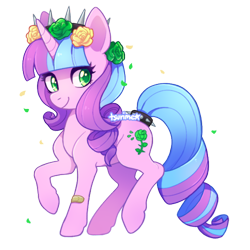 Size: 500x500 | Tagged: safe, artist:tsurime, oc, oc only, oc:ivy lush, flower, flower in hair, simple background, solo, transparent background