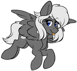 Size: 2749x2538 | Tagged: safe, artist:hellishprogrammer, oc, oc:silver bullet, species:pegasus, species:pony, female, high res, mare, simple background, solo, tongue out, transparent background