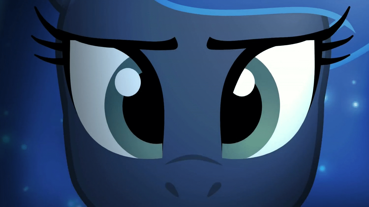 Size: 1500x843 | Tagged: dead source, safe, artist:anima-dos, artist:duo cartoonist, artist:lionheartcartoon, character:nightmare moon, character:princess luna, species:pony, animated, close-up, extreme close up, eye, eyes, female, gif, mare, nightmare luna, slit eyes, solo, the moon rises, youtube link