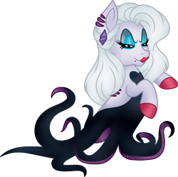Size: 2257x2249 | Tagged: safe, artist:sweethearttarot, oc, oc only, species:pony, octopus, sea witch, shells, simple background, solo, tentacles, transparent background, ursula