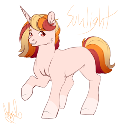 Size: 642x647 | Tagged: safe, artist:mah521, oc, oc:sunlight, species:pony, species:unicorn, female, mare, simple background, solo, white background