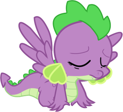 Size: 2435x2212 | Tagged: safe, artist:chiptunebrony, character:barb, character:spike, species:dragon, episode:molt down, g4, my little pony: friendship is magic, eyes closed, feather, feathered dragon, rule 63, simple background, transparent background, vector, winged barb, winged spike