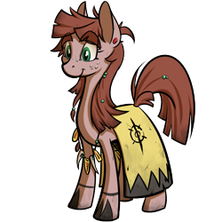 Size: 800x800 | Tagged: safe, artist:kalemon, oc, species:earth pony, species:pony, clothing, cultist, female, jewelry, mare, necklace, paint on fur, robe, simple background, solo, transparent background