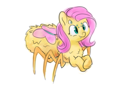 Size: 3507x2480 | Tagged: safe, artist:aemantaslim, character:fluttershy, comic:children of everfree, newbie artist training grounds, atg 2018, female, monster pony, multiple eyes, original species, smiling, solo, species swap, spiderpony, spidershy