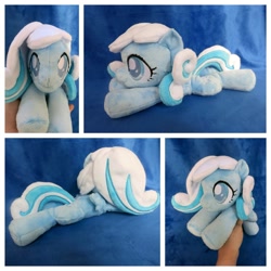 Size: 1024x1024 | Tagged: safe, artist:equinepalette, oc, oc only, oc:snowdrop, species:pegasus, species:pony, beanie (plushie), female, hand, irl, mare, older, photo, plushie, prone, solo