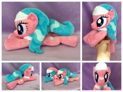 Size: 1600x1200 | Tagged: safe, artist:equinepalette, character:aloe, character:lotus blossom, species:earth pony, species:pony, beanie (plushie), hand, irl, photo, plushie, prone, solo focus, spa twins