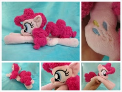 Size: 1600x1200 | Tagged: safe, artist:equinepalette, character:pinkie pie, species:earth pony, species:pony, beanie (plushie), female, irl, mare, photo, plushie, prone, solo