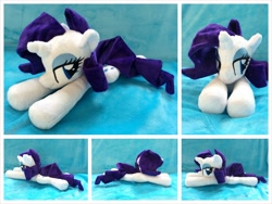 Size: 1600x1200 | Tagged: safe, artist:equinepalette, character:rarity, species:pony, species:unicorn, beanie (plushie), female, irl, mare, photo, plushie, prone, solo