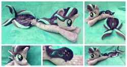 Size: 1024x546 | Tagged: safe, artist:equinepalette, character:starlight glimmer, species:pony, species:seapony (g4), beanie (plushie), female, irl, photo, plushie, prone, seaponified, seapony starlight glimmer, solo, species swap