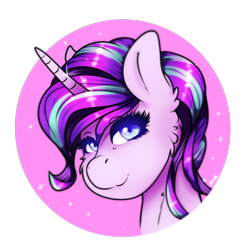 Size: 1408x1400 | Tagged: safe, artist:aaa-its-spook, character:starlight glimmer, species:pony, species:unicorn, bust, female, horn, looking at you, simple background, smiling, solo, transparent background