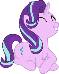 Size: 1115x1393 | Tagged: safe, artist:peahead, character:starlight glimmer, species:pony, species:unicorn, crossed hooves, cute, cutie mark, eye clipping through hair, female, glimmerbetes, happy, lying down, mare, movie accurate, simple background, smiling, solo, transparent background, vector