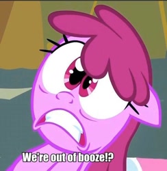 Size: 604x620 | Tagged: safe, artist:ponylover88, edit, edited screencap, screencap, character:berry punch, character:berryshine, episode:call of the cutie, g4, my little pony: friendship is magic, cropped, image macro, me irl, meme, reaction image, waitress
