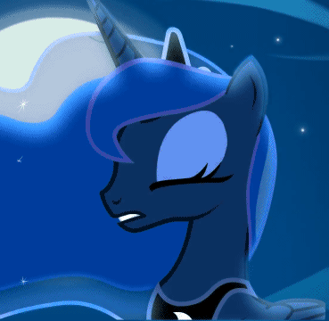 Size: 369x360 | Tagged: dead source, safe, artist:anima-dos, artist:duo cartoonist, artist:lionheartcartoon, character:princess luna, species:alicorn, species:pony, animated, beautiful, children of the night, cropped, cute, eyes closed, female, gif, lunabetes, mare, moon, night, singing, youtube link