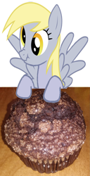 Size: 967x1885 | Tagged: safe, artist:ponylover88, character:derpy hooves, brown, food, muffin, photoshop, scrunchy face, simple background, transparent background