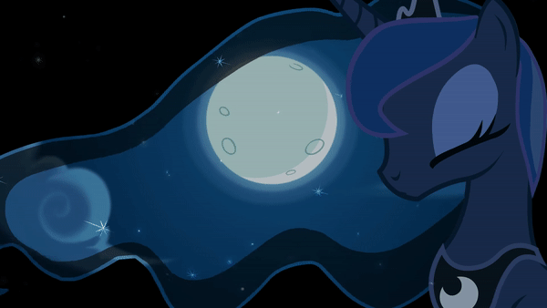 Size: 600x338 | Tagged: dead source, safe, artist:anima-dos, artist:duo cartoonist, artist:lionheartcartoon, character:princess luna, species:alicorn, species:pony, animated, beautiful, children of the night, cute, eyes closed, female, gif, majestic, mare, moon, night, solo, youtube link