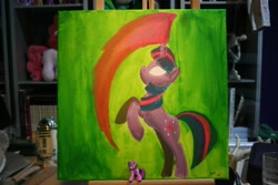 Size: 3456x2304 | Tagged: safe, artist:fiddlearts, character:twilight sparkle, action pose, blind bag, canvas, female, magic, painting, solo, toy, traditional art