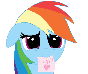 Size: 300x250 | Tagged: safe, artist:tomdantherock, character:rainbow dash, species:pony, animated, bronybait, cute, dashabetes, female, heart, hug, hug request, mare, mouth hold, open mouth, simple background, solo, transparent background