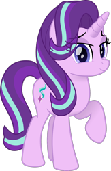 Size: 1346x2063 | Tagged: safe, artist:peahead, character:starlight glimmer, species:pony, species:unicorn, cute, cutie mark, eye clipping through hair, female, glimmerbetes, happy, lidded eyes, mare, movie accurate, raised hoof, simple background, smiling, solo, transparent background, vector