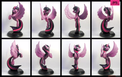 Size: 4696x2975 | Tagged: safe, artist:prodius, character:twilight sparkle, character:twilight sparkle (alicorn), species:alicorn, species:pony, craft, female, figurine, irl, majestic, photo, sculpey, sculpture, show accurate, solo, spread wings, traditional art, wings