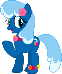 Size: 5000x5943 | Tagged: safe, artist:pilot231, oc, oc:sea foam ep, species:earth pony, species:pony, absurd resolution, flower on ear, highlights, lei, simple background, solo, transparent background, vector