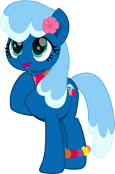 Size: 5000x7587 | Tagged: safe, artist:pilot231, oc, oc:sea foam ep, species:earth pony, species:pony, my little pony: the movie (2017), absurd resolution, female, flower on ear, highlights, lei, mare, movie accurate, simple background, solo, transparent background, vector