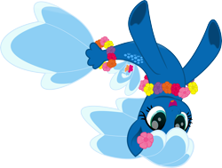 Size: 5000x3787 | Tagged: safe, artist:pilot231, oc, oc:sea foam ep, species:pony, species:seapony (g4), female, flower on ear, highlights, lei, mare, movie accurate, simple background, solo, swimming, swimming loop, transparent background, upside down, vector