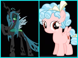 Size: 2000x1500 | Tagged: safe, artist:ponylover88, character:cozy glow, character:queen chrysalis, spoiler:s08, debate, question