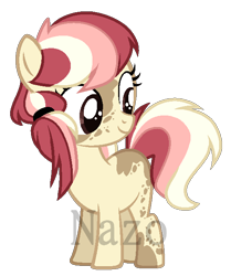 Size: 543x648 | Tagged: safe, artist:owl-clockwork, oc, oc:cookie, parent:apple bloom, parent:pipsqueak, parents:pipbloom, species:earth pony, species:pony, female, filly, offspring, simple background, solo, transparent background