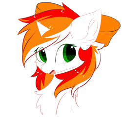 Size: 1500x1500 | Tagged: safe, artist:heddopen, oc, species:pony, species:unicorn, cute, female, mare, open mouth, simple background, solo, white background