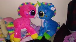 Size: 4160x2340 | Tagged: safe, artist:ponylover88, species:pony, species:unicorn, kissing, plushie